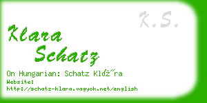 klara schatz business card